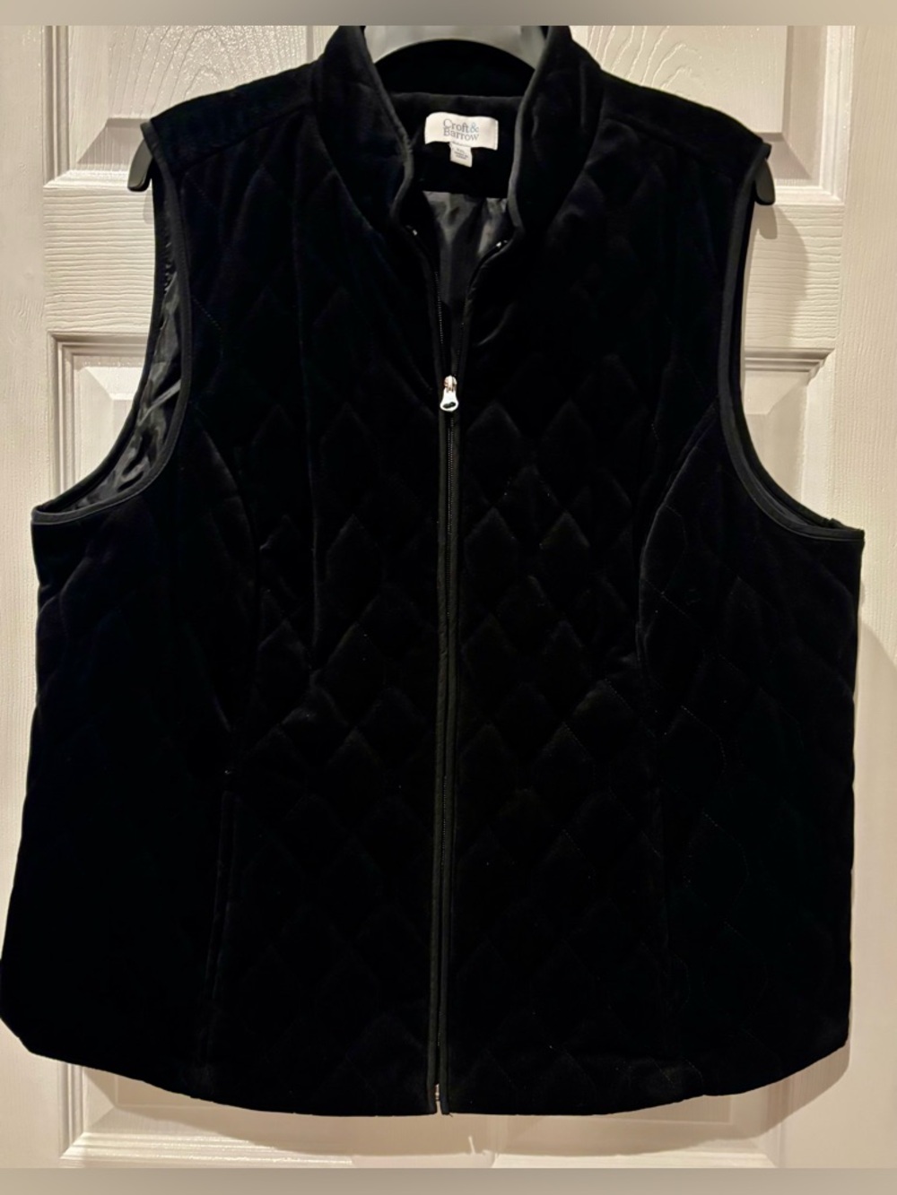 Croft & Barrow XXL Black Quilted Velvet Vest